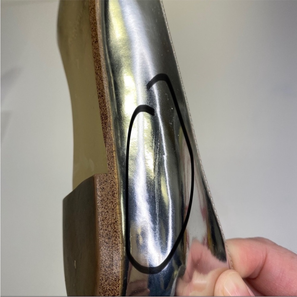 J. Crew Factory Amelia Silver Metallic Point Flats Size 7 - Picture 6 of 6